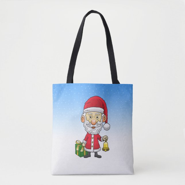 Bolsa Tote Jingle Bells com Papais noeis (Frente)