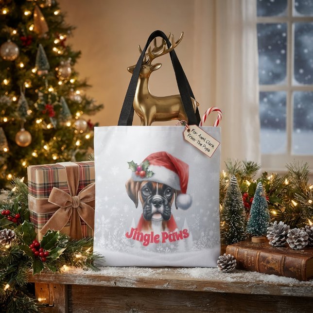 Bolsa Tote Jingle Paws Boxer  (Criador carregado)