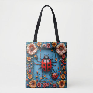 Bolsa Tote Joaninha colorida 3d