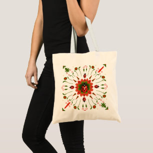 Bolsa Tote Joaninha Fofa Natal Vermelho Branco Verde