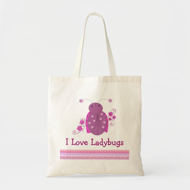 Bolsa Tote Joaninha Rosa e Roxa Caprichosa (Frente)