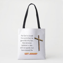 Bolsa Tote João 3:16 Cruz