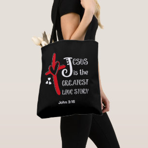 Bolsa Tote João 3v16 JESUS O MAIOR AMOR Páscoa Cristã