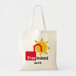 Bolsa Tote João 8:36 LIVRE DE FATO Personalizável Cristão