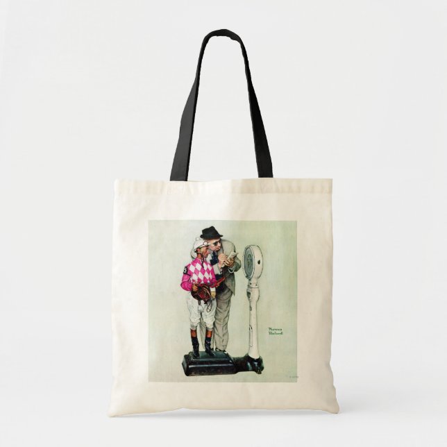 Bolsa Tote Jockey Pesando em Norman Rockwell (Frente)