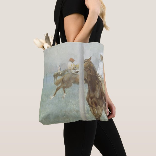 Bolsa Tote Jockeys Antes da Corrida por Edgar Degas (Close Up)