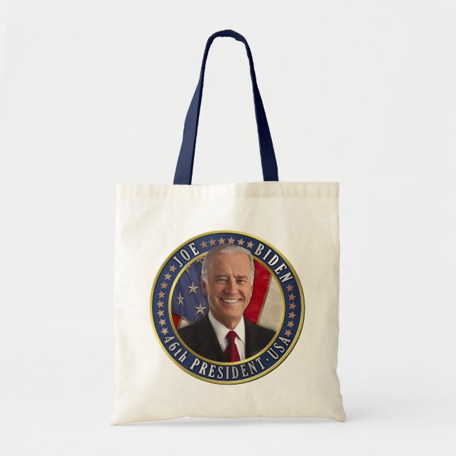 Bolsa Tote Joe Biden 46º Presidente dos EUA Foto comemorativa (Frente)