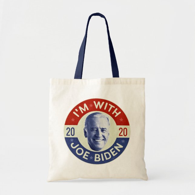 Bolsa Tote Joe Biden para Presidente 2020 Foto Retro Democrat (Frente)