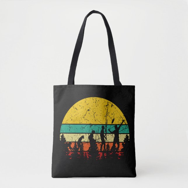 Bolsa Tote Jogador de Badminton Evolution Retro Badminton (Frente)