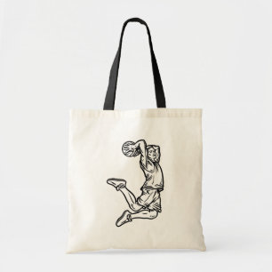 Bolsa Tote Jogador de Basquete Fazendo Design Escuro de Slam