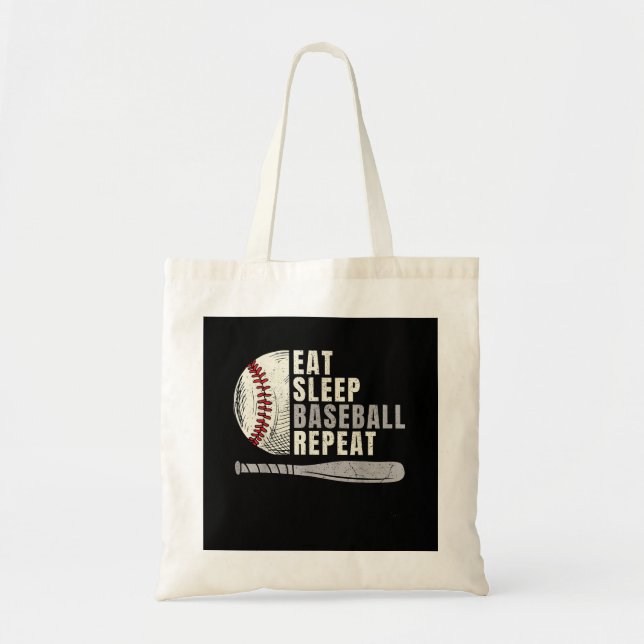 Bolsa Tote Jogador de beisebol Engraçado Reproduza Repetições (Frente)
