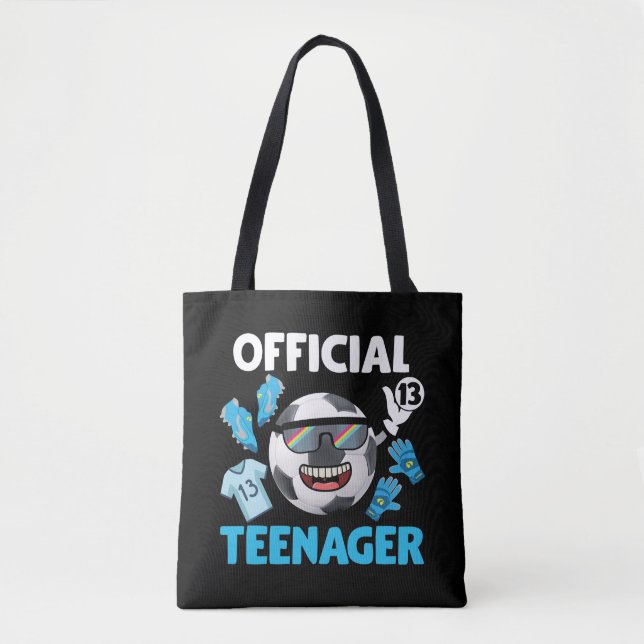 Bolsa Tote Jogador de futebol 13 Aniversário (Frente)
