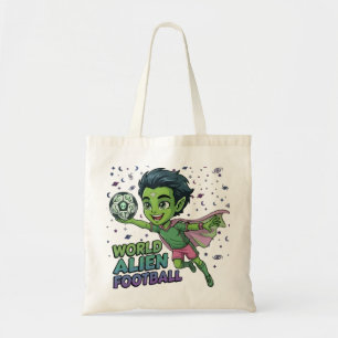 Bolsa Tote Jogador de Futebol Alienígena Design de Criança de