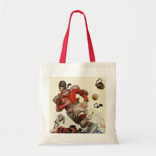 Bolsa Tote Jogador de Futebol Americano e Mascote Bulldog Vin