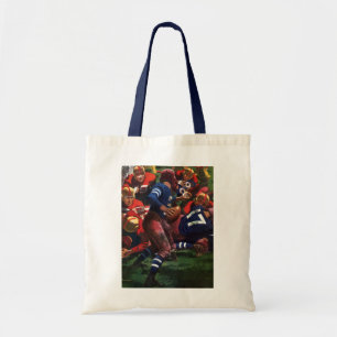 Bolsa Tote Jogador de futebol americano quarterback vintage e