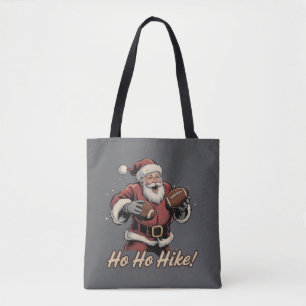 Bolsa Tote Jogador de Futebol Retro Papai Noel Ho Ho Hike Nat