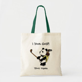 Bolsa Tote Jogador de golfe da panda de Kawaii