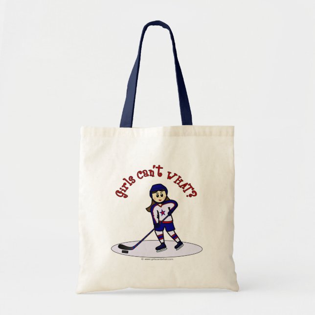 Bolsa Tote Jogador de Hóquei das Meninas Leves (Frente)