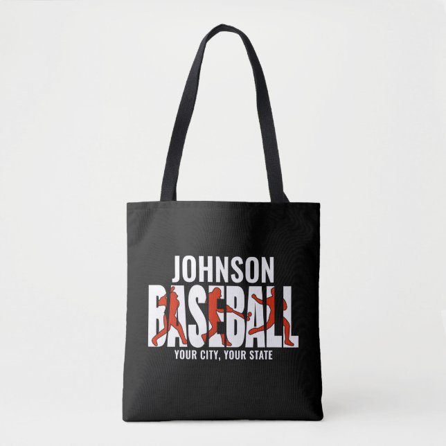 Bolsa Tote Jogador de Jogo de NOMES ADD da Equipe de Baseball (Frente)