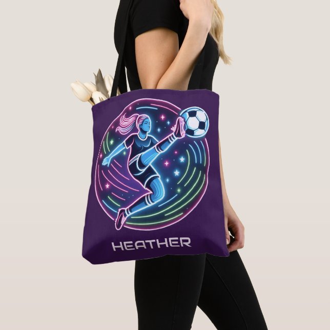 Bolsa Tote Jogadora de futebol (Close Up)