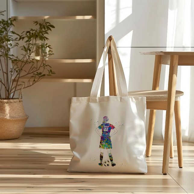 Bolsa Tote Jogadora de Futebol Feminina  (Criador carregado)