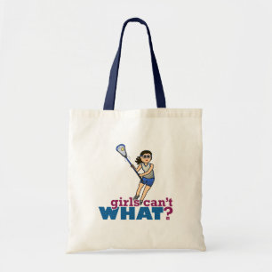Bolsa Tote Jogadora de Lacrosse de Azul