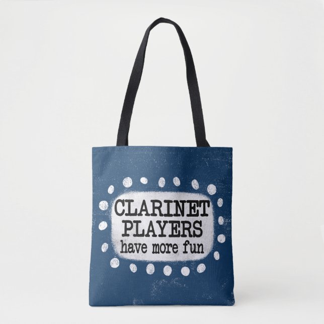 Bolsa Tote Jogadores Clarinet Se Divertem Mais Sino (Frente)