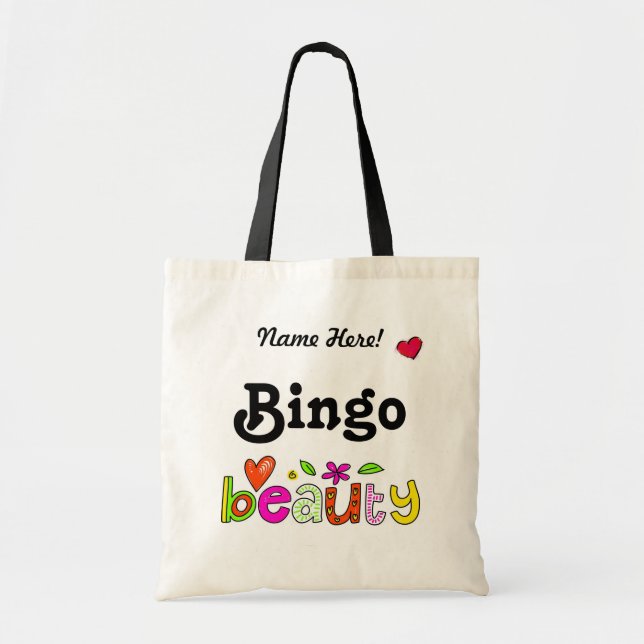 Bolsa Tote Jogadores de Bingo Personalizados de Bingo Bonitos (Frente)