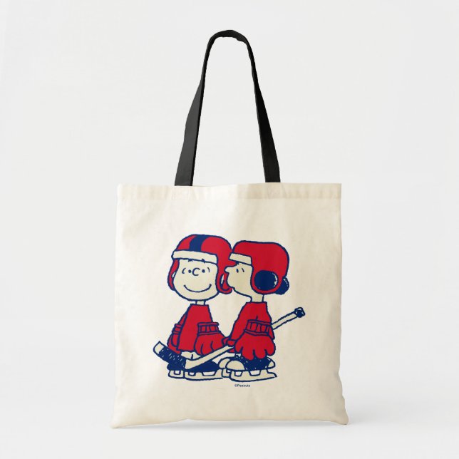 Bolsa Tote Jogadores de Hóquei no Gelo Linus & Lucy (Frente)