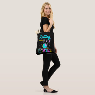 Bolsa Tote Jogando com Meus Amigos Jogadores de Boliche