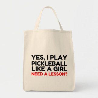 Bolsa Tote Jogar Pickleball Como Uma Menina Precisa De Lição