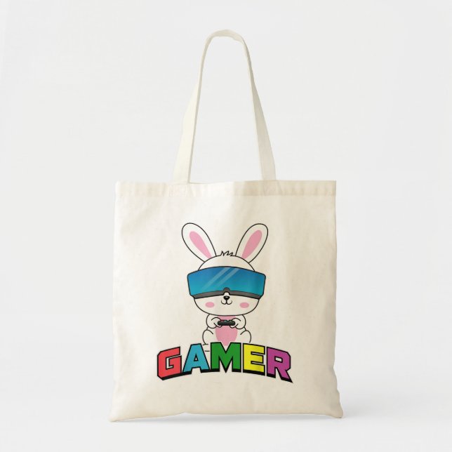Bolsa Tote Jogo Coelho Coelho Coelho da Páscoa Páscoa Jogo Bo (Frente)