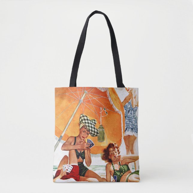 Bolsa Tote Jogo de Cartão na Praia por Alex Ross (Frente)