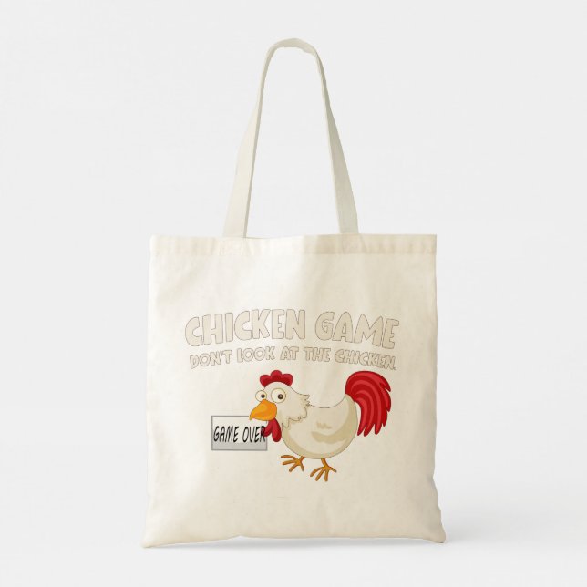 Bolsa Tote Jogo de frango - Não olhe para o frango engraçado (Verso)