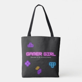 Bolsa Tote Jogo em rosa neon, verde, videogame