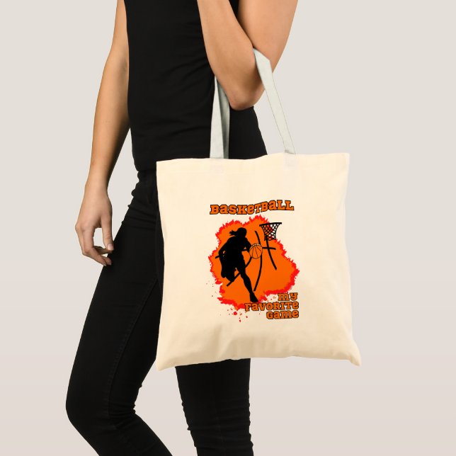 Bolsa Tote Jogo Favorito Jogador de Basquete Mulher (Frente (produto))