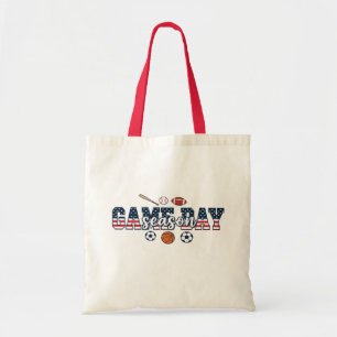 Bolsa Tote Jogo Patriótico de Múltiplos Esportes Dia de Jogo