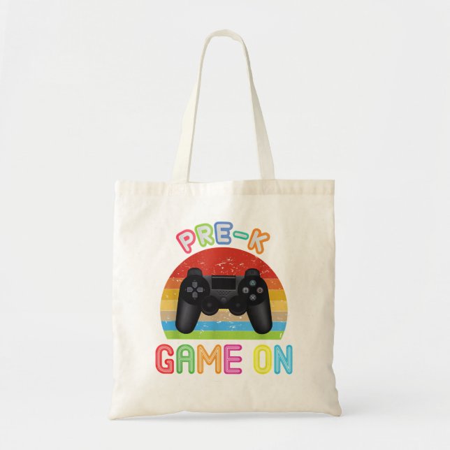 Bolsa Tote Jogo pré-K no console de vídeo na parte traseira d (Frente)
