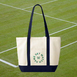 Bolsa Tote Jogo Set Correspondência Verde Monograma de Ténis