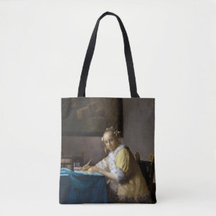Bolsa Tote Johannes Vermeer - A Lady escrevendo uma Carta