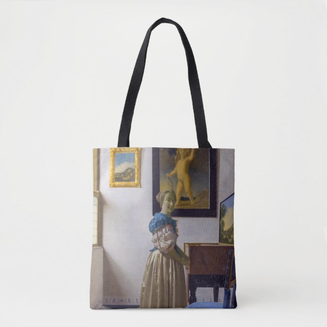 Bolsa Tote Johannes Vermeer - Dama de pé em uma Virgínia (Frente)