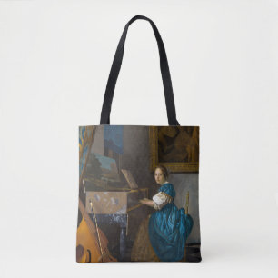 Bolsa Tote Johannes Vermeer - Lady Sentada em uma Virgem