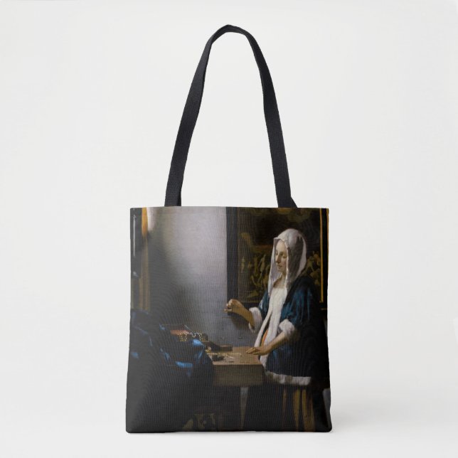 Bolsa Tote Johannes Vermeer - Mulher Equilibrando (Frente)