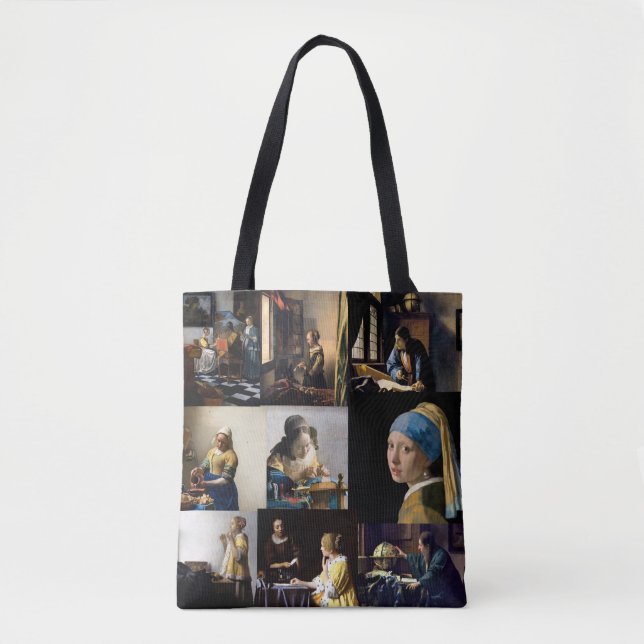 Bolsa Tote Johannes Vermeer - Patchwork de obras-primas (Frente)