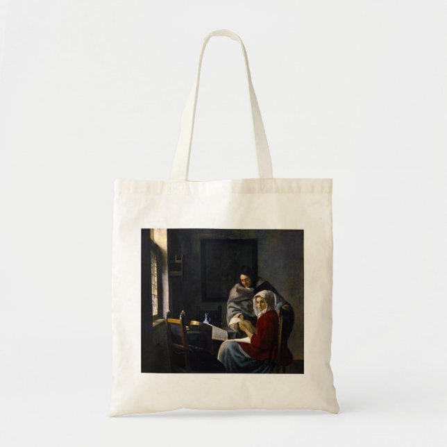 Bolsa Tote Johannes Vermeer - Rapariga Interrompida em Sua Mú (Frente)