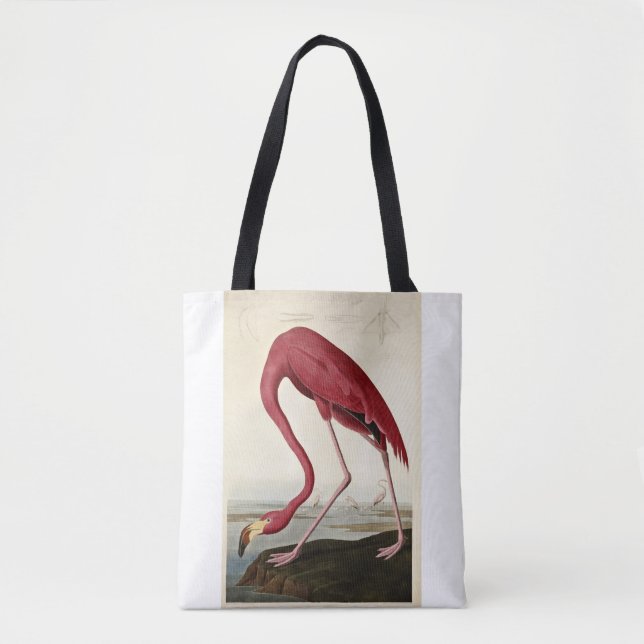 Bolsa Tote John James Audubon, American Flamingo, (Frente)