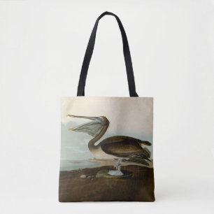 Bolsa Tote John James Audubon Brown Pelican Trabalho de arte