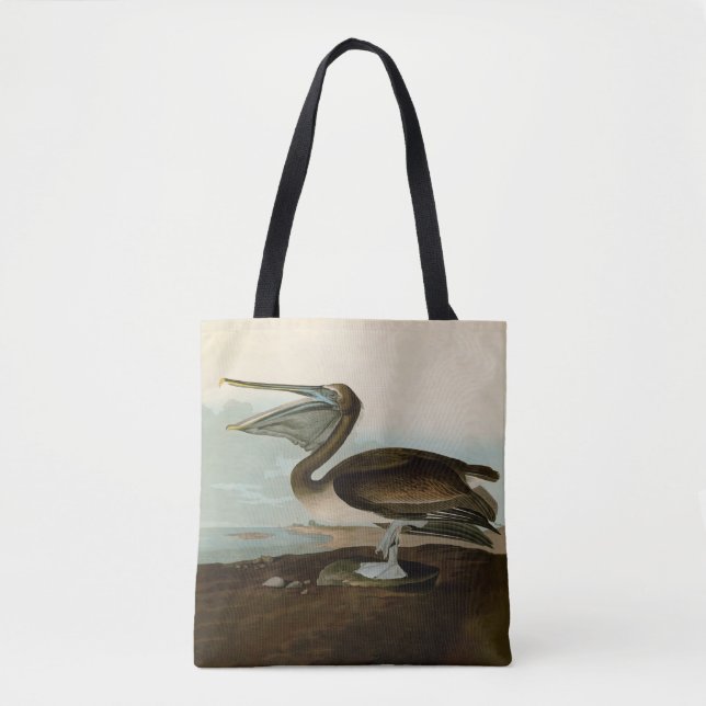 Bolsa Tote John James Audubon Brown Pelican Trabalho de arte  (Frente)