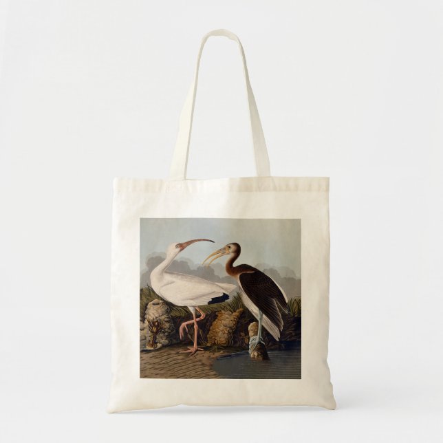 Bolsa Tote John James Audubon White Ibis Bird Print Classic (Frente)