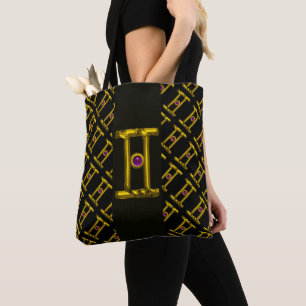 BOLSA TOTE JÓIA DOURADO DO SINAL DO ANIVERSÁRIO DO ZODÍACO